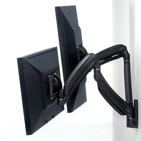 K1W200B KONTOUR Dynamic Wall Mount, Dual Monitor, Black - Worldeyecam