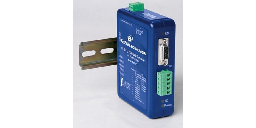 Triple Isolated RS-232 to RS-422/485 DIN Rail Converter