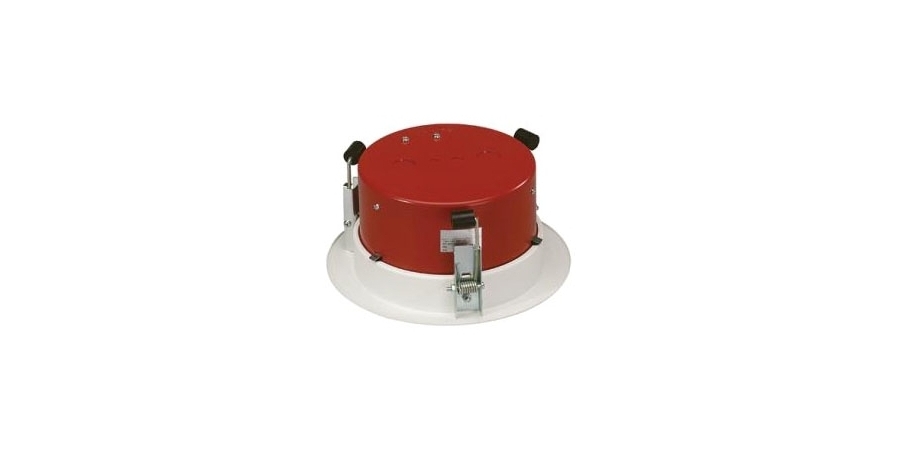 Loudspeaker Firedome, 6.2" Diameter x 2.8" Depth, Metal, Flame Red, With (1) Safety Cord and (2) Rubber Grommet, For LBC3086/41 Loudspeaker