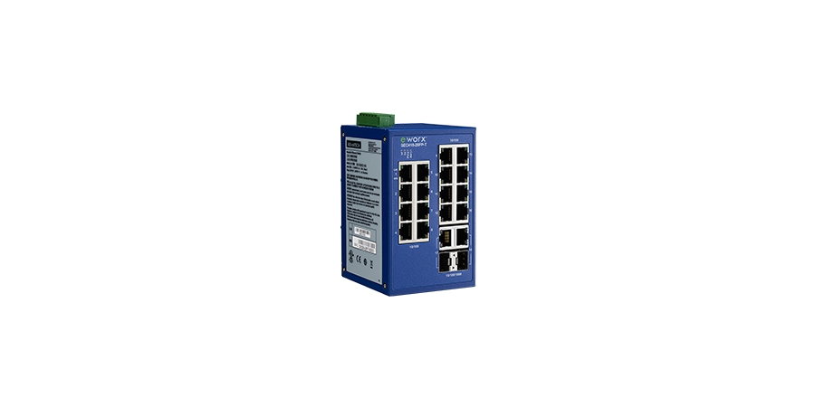 Industrial Managed Ethernet Switch, -40 75C, 16-port, 10/100Mbps + 2-port GbE Combo (SFP or Copper)