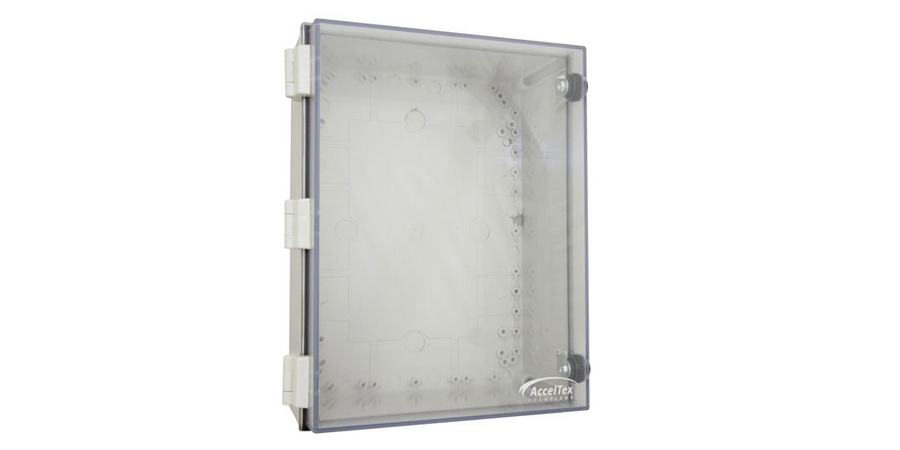 14"x12"x6" Poly Enclosure with Clear Door, Key Lock, 4 N-Style Holes