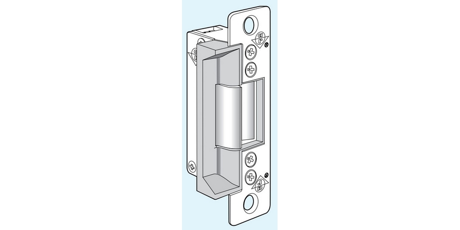 Door Electric Strike, Standard/Fail Secure, 12 Volt DC, Dark Bronze Anodized, With 4-7/8" Flat Fa...