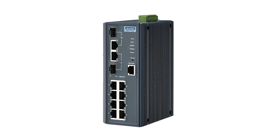 8-port GbE + 2 GbE Combo Full L2 Managed Ethernet Switch, -40 to 75C