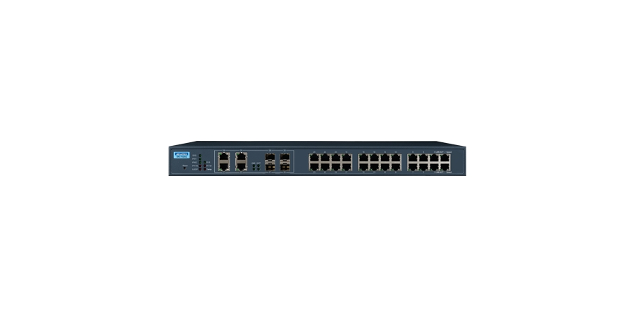 24-port GbE + 4 GbE Combo Full L2 Managed Ethernet Switch, -40 to 70C