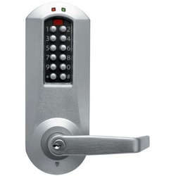 Electronic Pushbutton Lock, Extra Heavy Duty, LFIC Best Equivalent 6 or 7-Pin, Exit Trim, Winston Lever, Satin Chrome