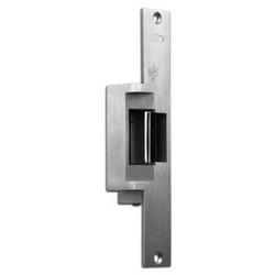 Electric Strike, Heavy Duty, Fail Secure, Fire Labeled, Square Corner, Continuous/Intermittent Duty, 24 Volt AC/DC, 1-3/8" Width x 9" Height, Brushed Stainless Steel