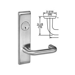 Mortise Lever Lock, Carmel, Electrified, Escutcheon Trim, Reversible, Right Hand, Fail Safe, 24 Volt DC, Satin Chrome, Without Cylinder