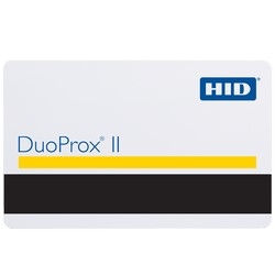 DuoProx II Card, PVC, Prog, Front: White PVC w/ Gloss Finish, Back: White PVC w/ Gloss Finish, Random Encoded/Non-Match Seq Print (Engraved), No Slot punch, Print Vertical and Horizontal Slot Indicators