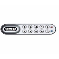 Electronic Cabinet Lock Kit, Cam Lock, Horizontal, Right Hand, 10-Key, Silver Gray, With Interchangeable Spindle, For 1/4 to 1" Thickness Door