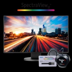 MultiSync EX241UN-BK, 24" LED Backlit LCD Monitor with SpectraView II EA bundle, AH-IPS, 1920x1080, Ultra-narrow Bezels on All Sides, HDMI / DisplayPort (in / out) / DVI-D / VGA inputs, No Touch Auto Adjust, NaViSet, Height Adjustable stand, Pivot