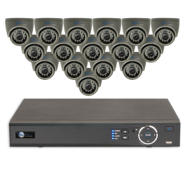 16 HD 1080P Security Dome & HD DVR Kit for Business Professional Grade