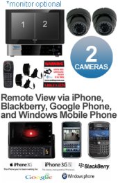 MAC & Windows Compatible Complete 2 Camera Video Security Camera System - iPhone, Android, Blackberry, Google, and Windows Phone Support