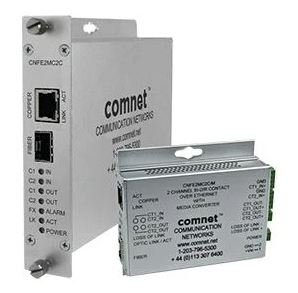 CNFE2MC2C/M Ethernet Electrical to Optical Media Converter with Contact Closure, 10/100Mbps