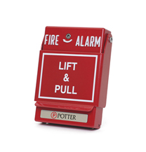 Potter P32-1T-LP-KL Dual Action Fire Pull Station - Key Reset - Red