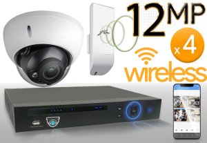 Wireless 12MP IP Dome (4) Camera Kit 