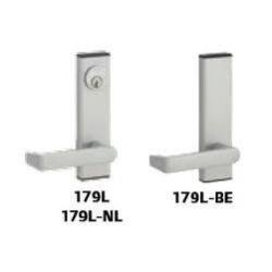 179L-NL-P28-LHR Falcon Outside Lever Exit Trim, NL Cylinder, Painted Aluminum - Silver Finish, Left Hand Reverse