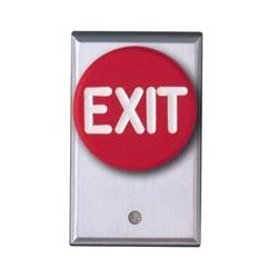 5020RE Camden Spring Return, N/O & N/C, Momentary (ADA) Red Mushroom Exit Switch with EXIT Engraved in White