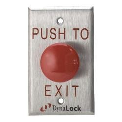 6290-GRN Dynalock Palm Switch 1-5/8'' Diameter Red Plastic Time Delay Mushroom Button - NFPA 101 (Green Button)