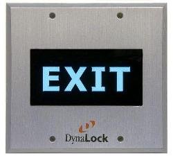 65-EX-MO-12V Dynalock High Visibility Pushplates, Exit Signage, Momentary, 12 VDC