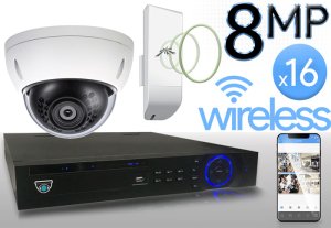 Wireless 8MP IP Mini Dome (16) Camera Kit