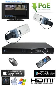 2 Indoor 3MP IP Box Security Camera NVR System IMAX-IP3-KIT2