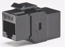 DC-IC6-B-10 Cat 6 In-Line Coupler, UTP (keystone type) Black-10 Pack Qty