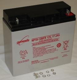 NP18-12BFR 17.2AH 12V Rechargeable Sealed Lead Acid Battery, Nut and Bolt Contacts, Flame Retarda...