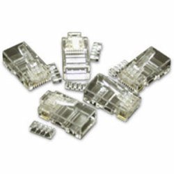 RJ45 CAT 5E MODULAR PLUG for ROUND SOLID/STRANDED CABLE 25-PK