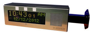 Double Sided Clock - multi-color display, 4" speaker, flashers on each side, microphone - Informa...