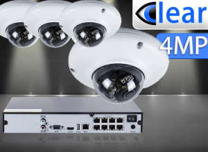 8 CH NVR with (4) IPX17 4 Megapixel, Built-in Microphone, 2.8mm Lens, H.265, CVBS (BNC) Optional,...