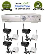 *EASY SETUP* Wireless Complete 4 Color Infrared "Wireless" Camera System with DVR and Remote VIew...