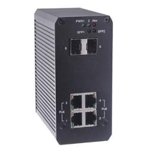 GV-APOE0410-E	Industrial-grade, unmanaged PoE switch with 4 PoE+ 10/100/1000 BaseT(X) ports and 2...