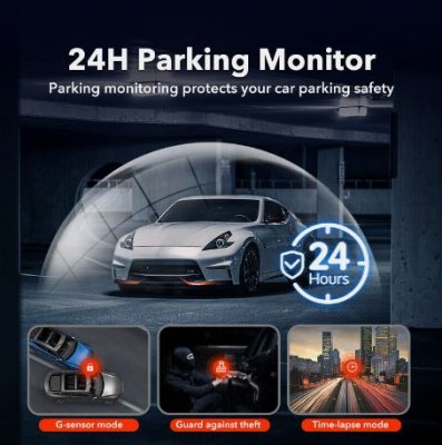 4K Dual Dash Camera Front and Rear Dash Cam Built-in WiFi&GPS for Cars