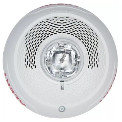 System Sensor SPSCWLED-CLR-ALERT L-Series Indoor Speaker Ceiling-Mounted LED Strobe, "ALERT", Whi...