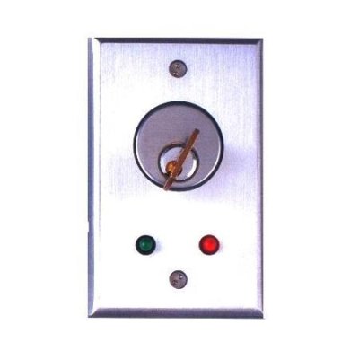 1100/7212 Camden Flush Mount Key Switch, SPST Momentary, N/O C/W 1 Red and 1 Green 12V LED