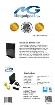 Bush Baby Wi-Fi Router with 1280 x 960 Covert Camera