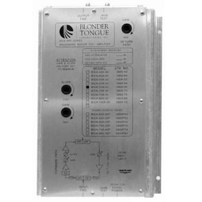 BIDA 75A-30P Broadband Indoor Distribution Amplifier 30 dB, 49-750 MHz, Integrated Active Return ...