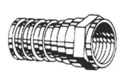 DC-257049 75 Ohm RG-59 Plenum "F" Connector With Attached Crimp-On Ring