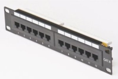 DC-PP6-12HS 12-Ports, Cat 6, 2.25" x 10", Horizontal, Screw Type