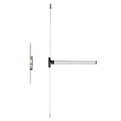 EL-1692-NLOP-36-DC13-RHR-L/Rods Falcon Electric Latch Retraction Concealed Vertical Rod Device, Night Latch Cylinder Assembly - Optional Pull, Size 36", Anodized Aluminum - Dark Bronze, Right Hand Reverse, Less Rods