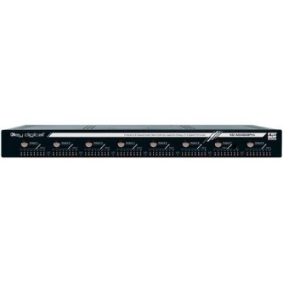 KD-MXA8X8PRO Key Digital 8 to 8 Audio Matrix Switcher, Supports Analog L/R & Digital PCM Audio