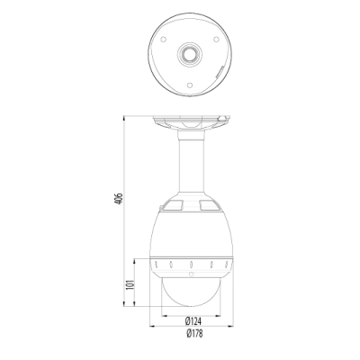 CNB-SSM2065N 100x Outdoor Mini Speed Dome, 1/4" SONY Super HAD CCD, 500TVL, 0.005 Lux, Automatic ...