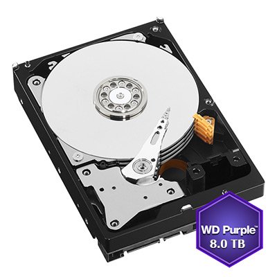 WD Purple Surveillance 8TB AV 3.5" Hard Disk Drive for DVRs/NVRs
