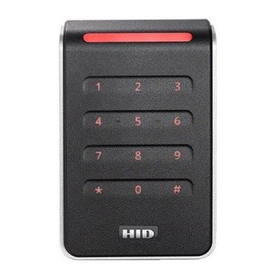 HID 40KNKS-00-000000 Signo 40K Wall Mount Keypad Reader, 13.56MHz and 125kHz, OSDP/Wiegand, Pigta...