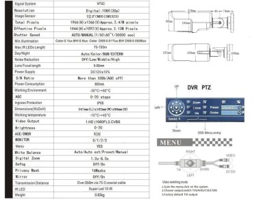 LPR 2MP Vari-Focal Lens 5-50mm Bullet Camera, 350m Night Vision LPR License Plate Recognition