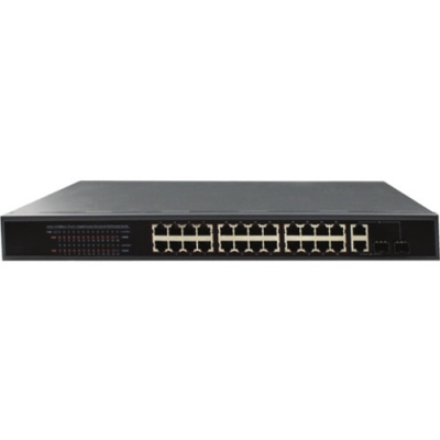 WECSWT-P-242-360 (24) 10/100 POE (15 WATT) PORTS UNMANAGED SWITCH, AND (2) 10/100/1000 UPLINK POR...