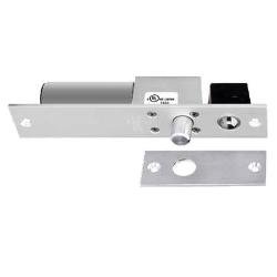 1291AH-VD SDC Spacesaver Bolt Locks, Failsecure 12/24VDC, Clear Anodized Aluminum, Mechanical Doo...