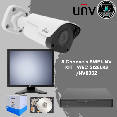 8 Channels  8MP UNV KIT - WEC-2128LR3 / NVR302