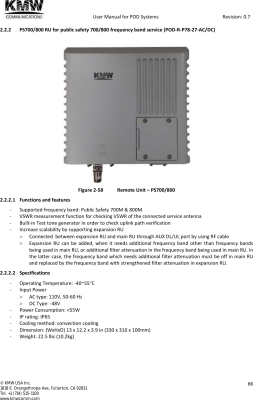 REMOTE UNIT EXTERNAL FILTER TOSUPPORT PS 700 DL PATH