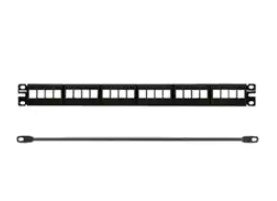 NK Modular Patch Panel with SRB, Flat, 24 Port, 1 RU